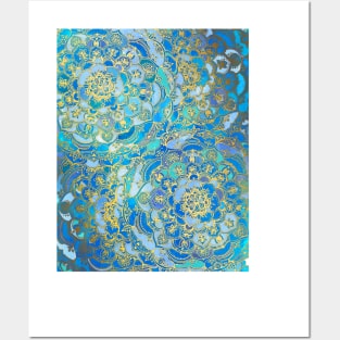 Blue Sapphire Mandalas Posters and Art